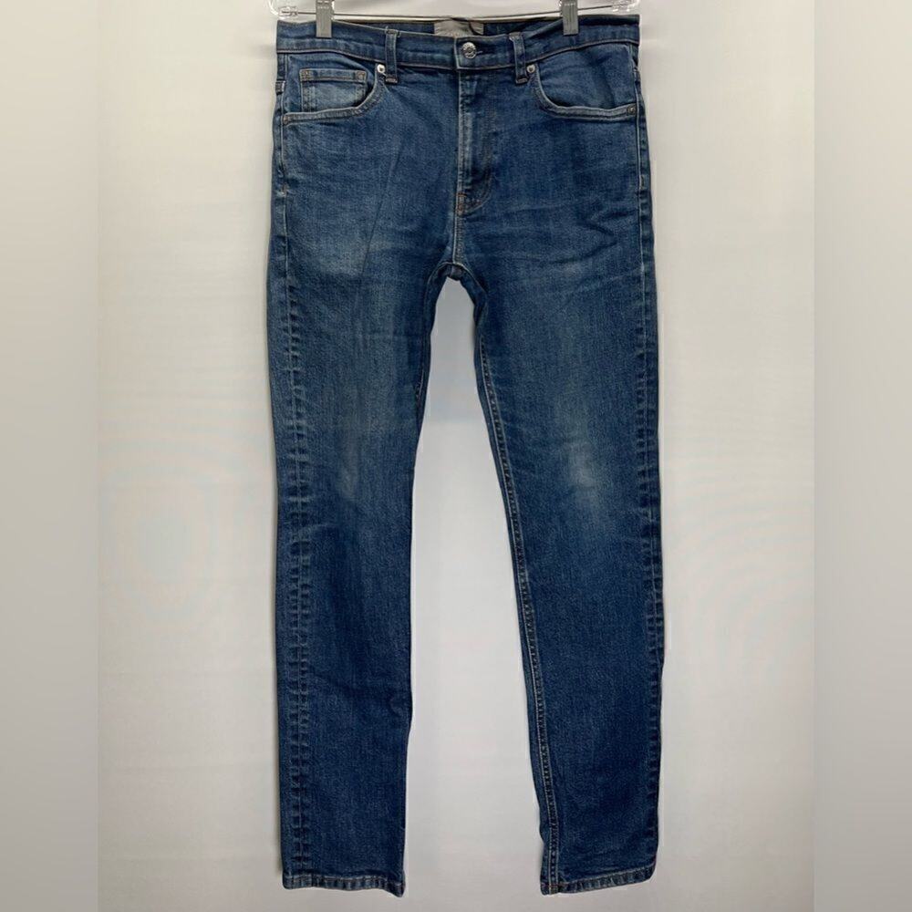 Everlane High Rise Straight Leg Fit Blue Wash Jeans Womens 33x32